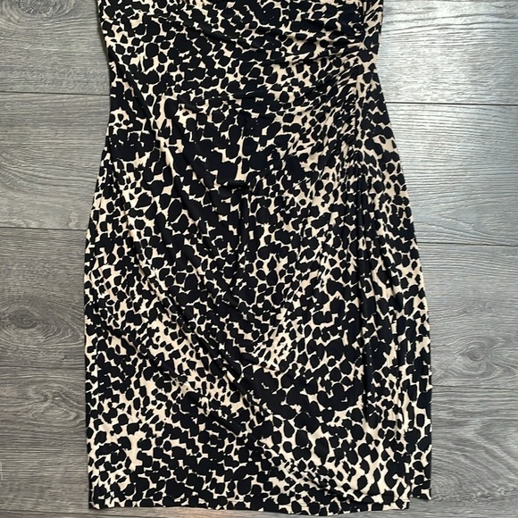Lauren Ralph Lauren brocade Animal Print Front Ruched Sleeveless Dress Size 12 - Picture 6 of 11